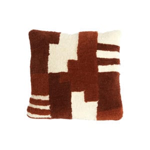 sierkussen SYLINA crème+donker oranje+bruin (45x45 cm)