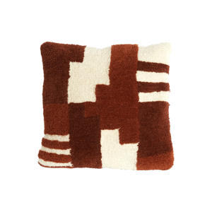 sierkussen SYLINA crème+donker oranje+bruin (45x45 cm)