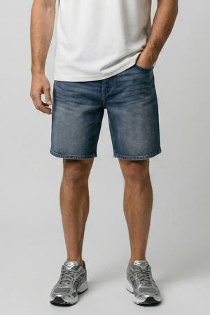 regular short dark blue denim