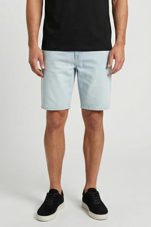 regular short light blue denim