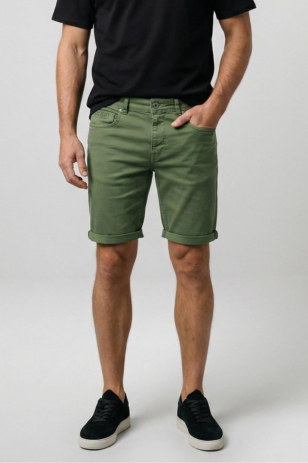 Cars BLACKER denim slim short olijfgroen