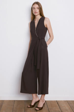 Getailleerd jumpsuit donkerbruin