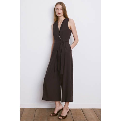 Mango Getailleerd jumpsuit donkerbruin afbeelding