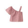 Mango Kids one shoulder gebloemde top - donkerrood