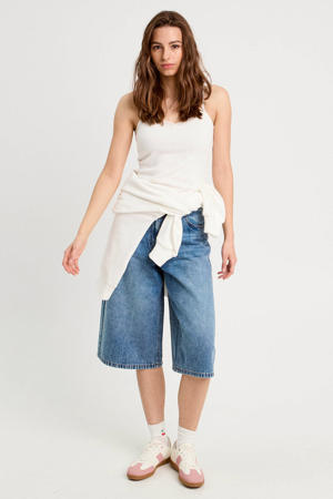baggy high waist short medium blue denim