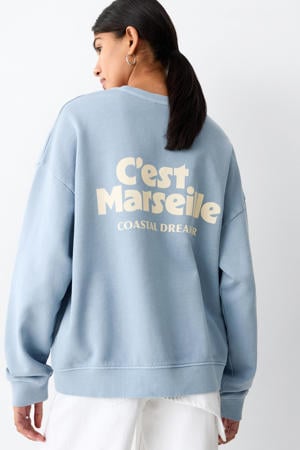 sweater met backprint blauw