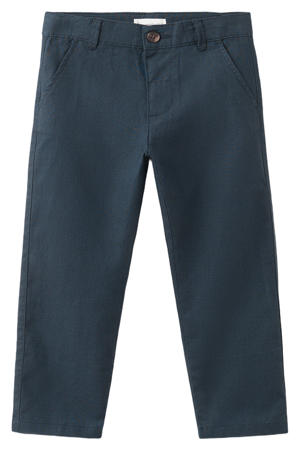 chino met linnen donkerblauw