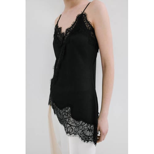 Mango asymmetrische top zwart afbeelding