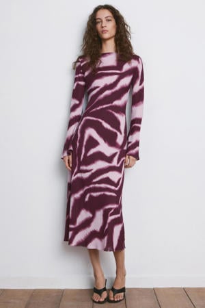 midi jurk roze