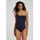 Hunkemöller one shoulder badpak Sorrento met lurex donkerblauw