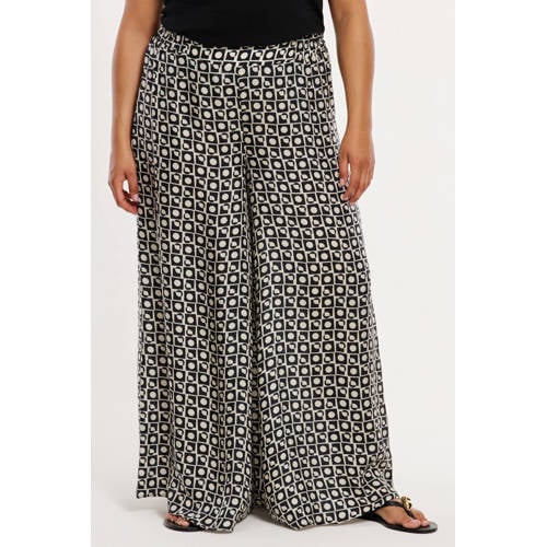 YOEK wide leg regular waist broek zwart afbeelding