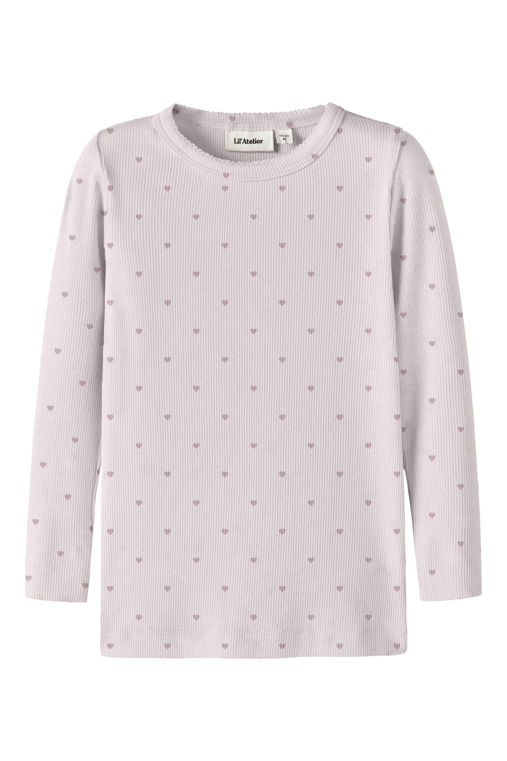 Lilakleurige meisjes LIL' ATELIER MINI aansluitend longsleeve van stretchkatoen met lange mouwen, ronde hals en textuur