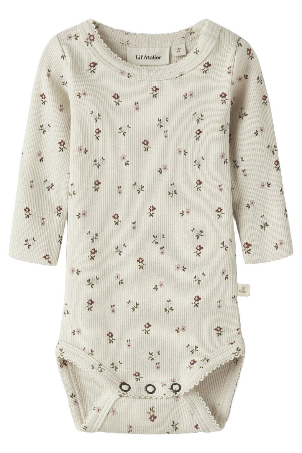 LIL' ATELIER BABY romper met print - ecru