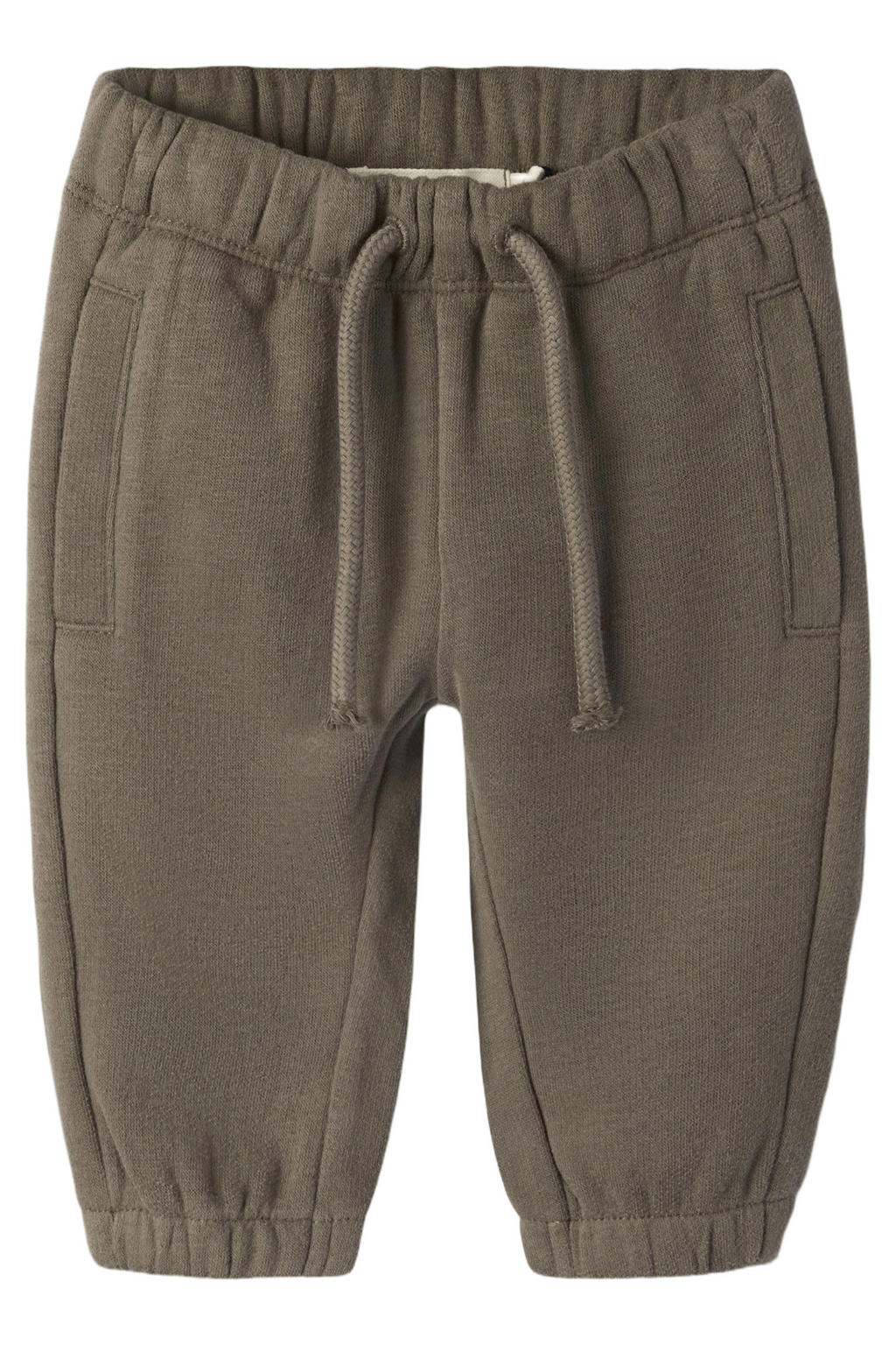Bruine jongens en meisjes LIL' ATELIER BABY regular fit sweatpants met elastische tailleband met koord en effen