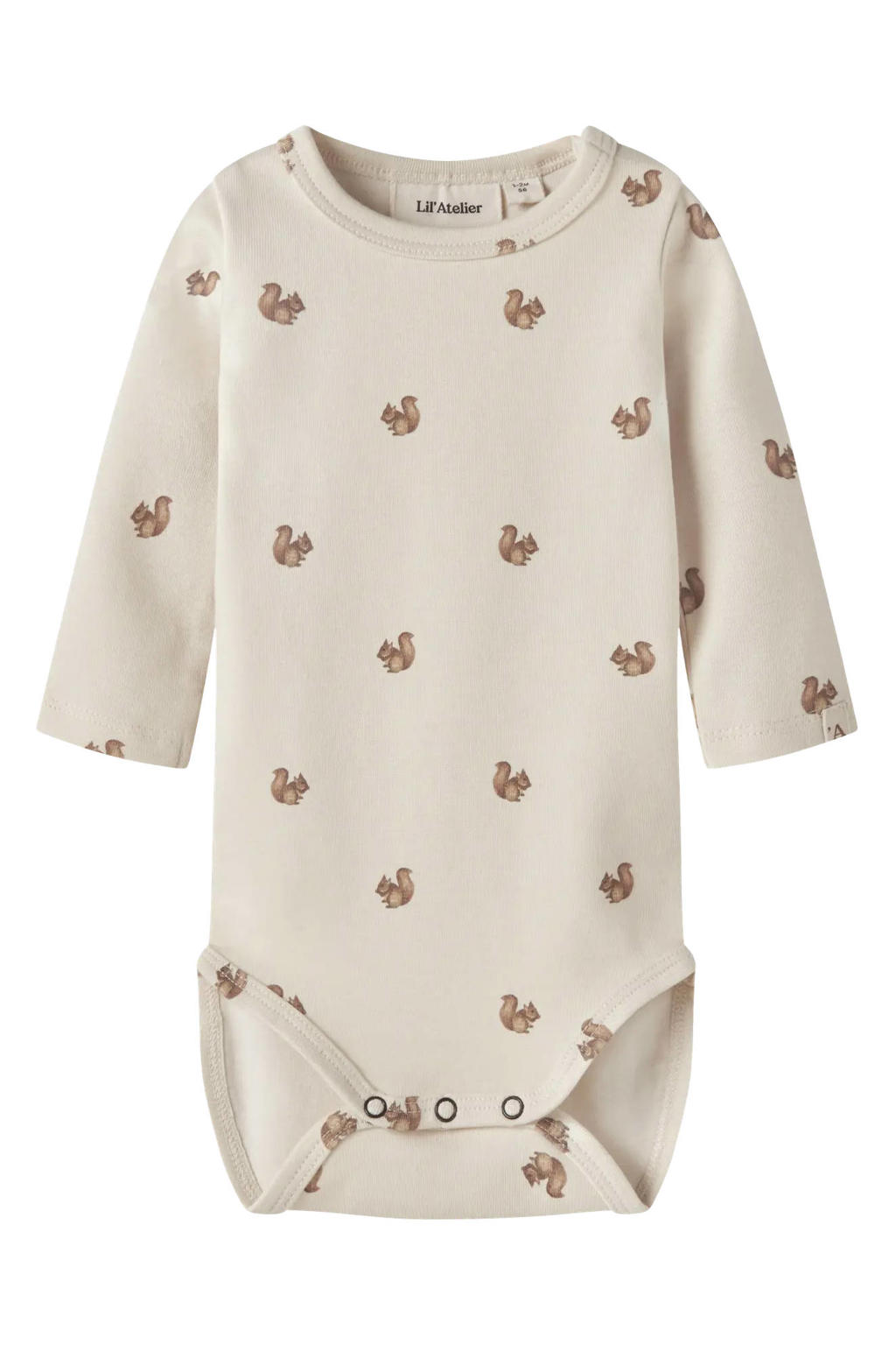 LIL' ATELIER BABY romper met print - ecru/bruin
