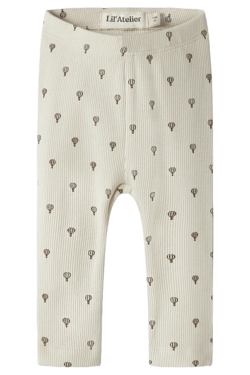 Ecru LIL' ATELIER BABY katoenen slim fit gebreide babybroek met elastische tailleband