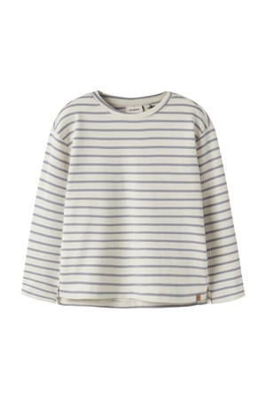 gestreepte longsleeve ecru/lichtblauw