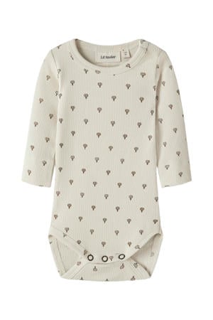 gebreide romper met print - ecru
