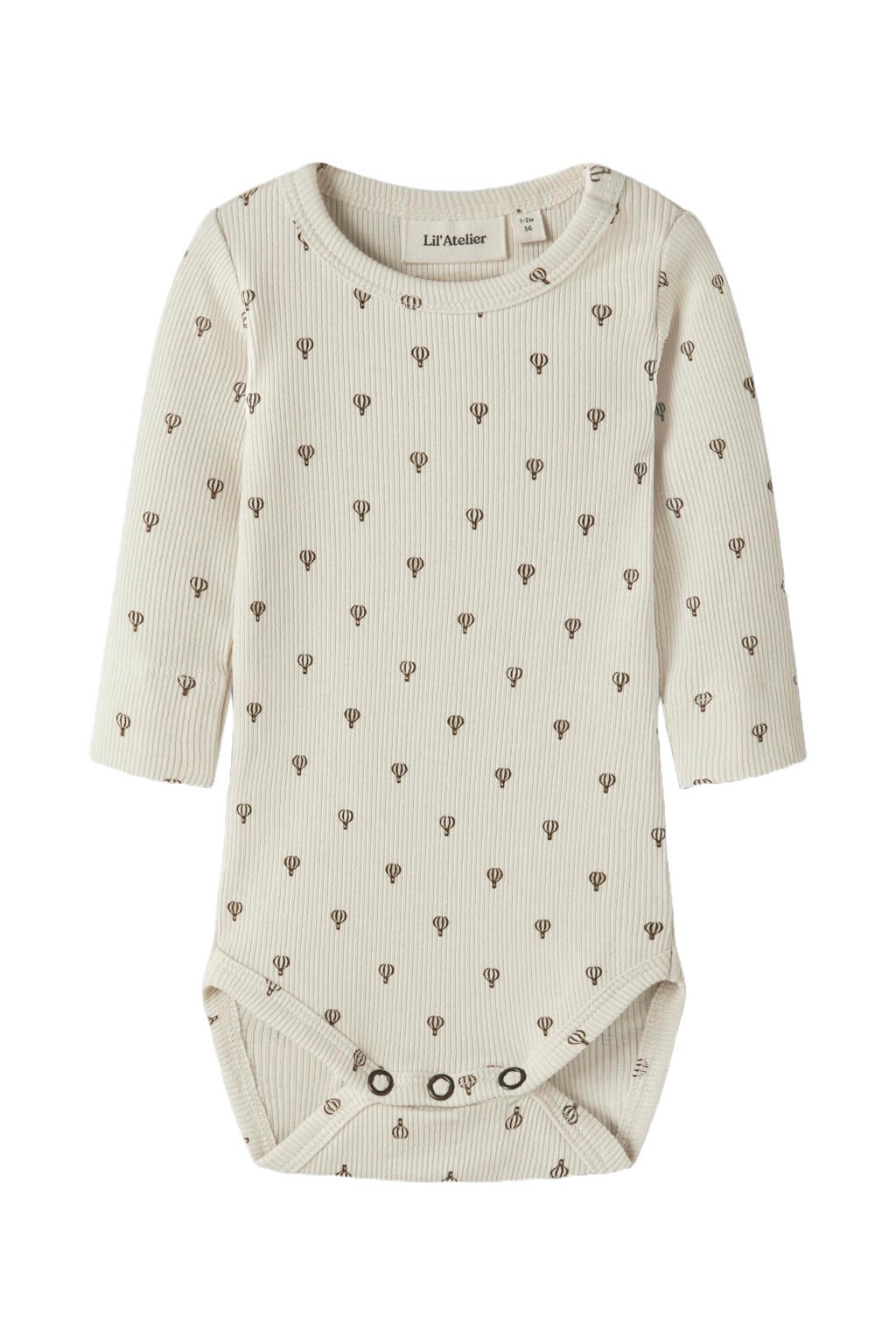 LIL' ATELIER BABY gebreide romper met print - ecru