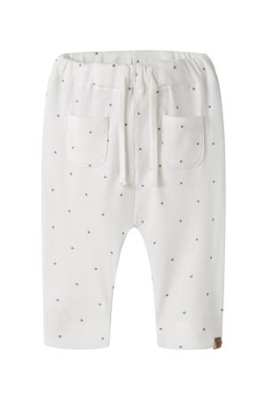 katoenen gebreide babybroek met stippen - ecru