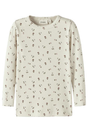 aansluitend longsleeve met print - ecru