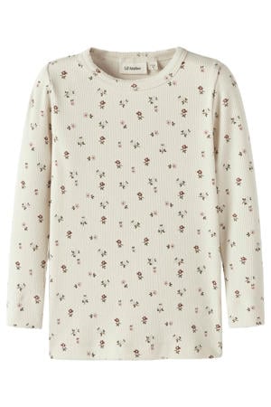 aansluitend longsleeve met print - ecru