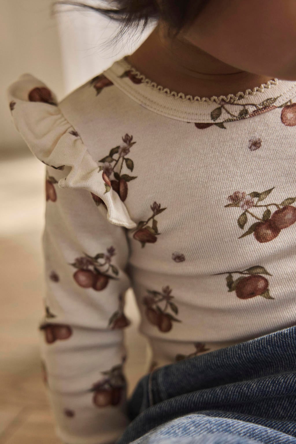 LIL' ATELIER BABY romper met ruches - ecru