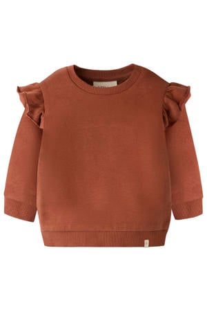 oversized sweater met ruches - donkeroranje