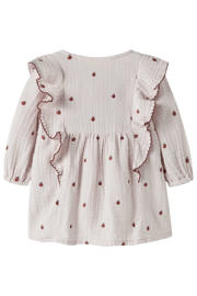 thumbnail: LIL' ATELIER BABY korte jurk met ruches en stippen - lila