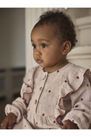 thumbnail: LIL' ATELIER BABY korte jurk met ruches en stippen - lila