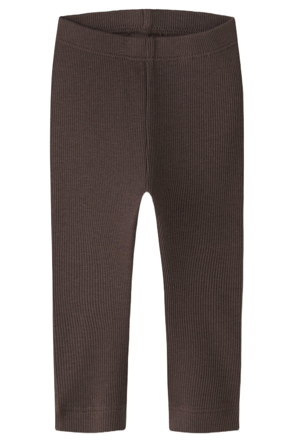 Donkerblauwe NAME IT BABY skinny regular waist babybroek rib gebreid van stretchkatoen met elastische inzet en effen