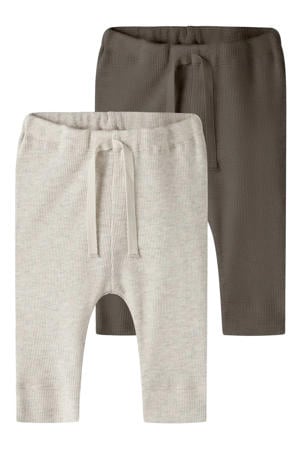 katoenen babybroek - set van 2 beige