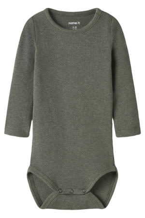 romper met textuur - olijfgroen