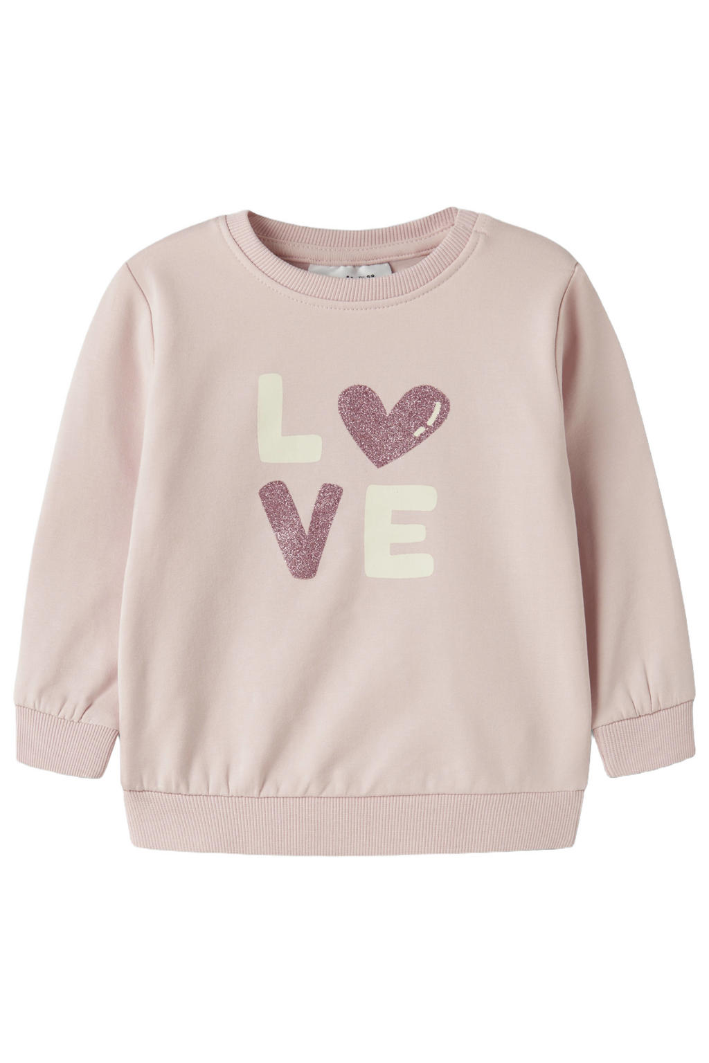 NAME IT BABY sweat sweater met print - lichtroze
