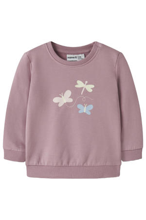 sweater met print - lila