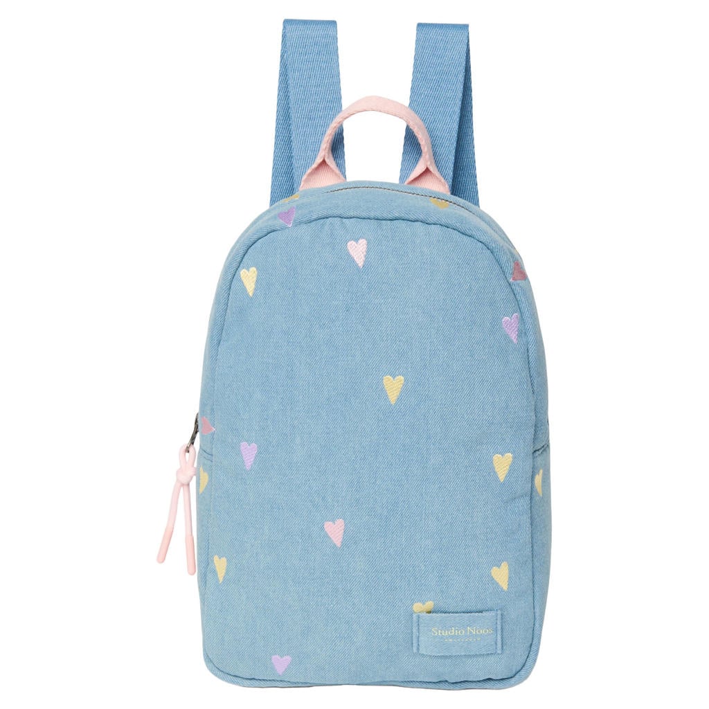 Studio Noos rugzak denim mini met hartjes print