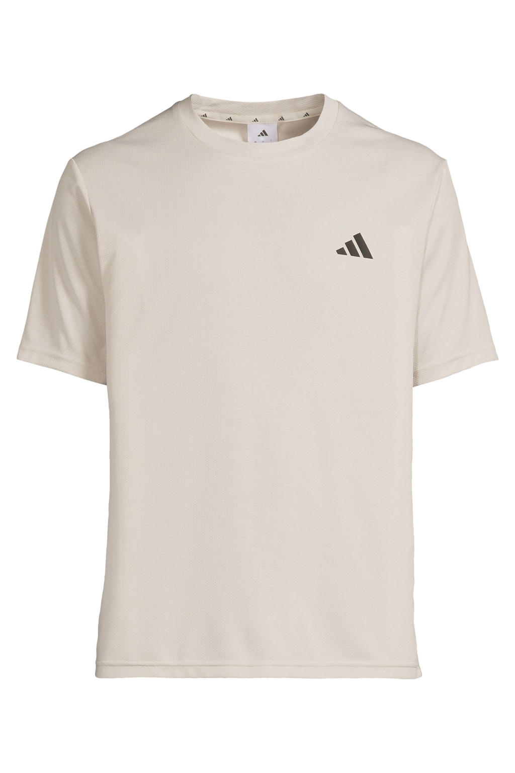 Grijze heren adidas Performance sportshirt Workout Essentials van polyester met korte mouwen en ronde hals