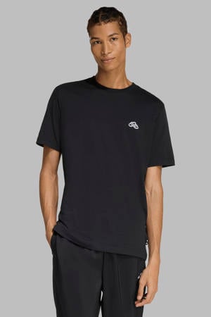 regular T-shirt zwart