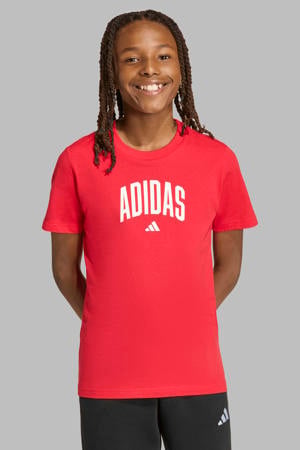 T-shirt rood/wit