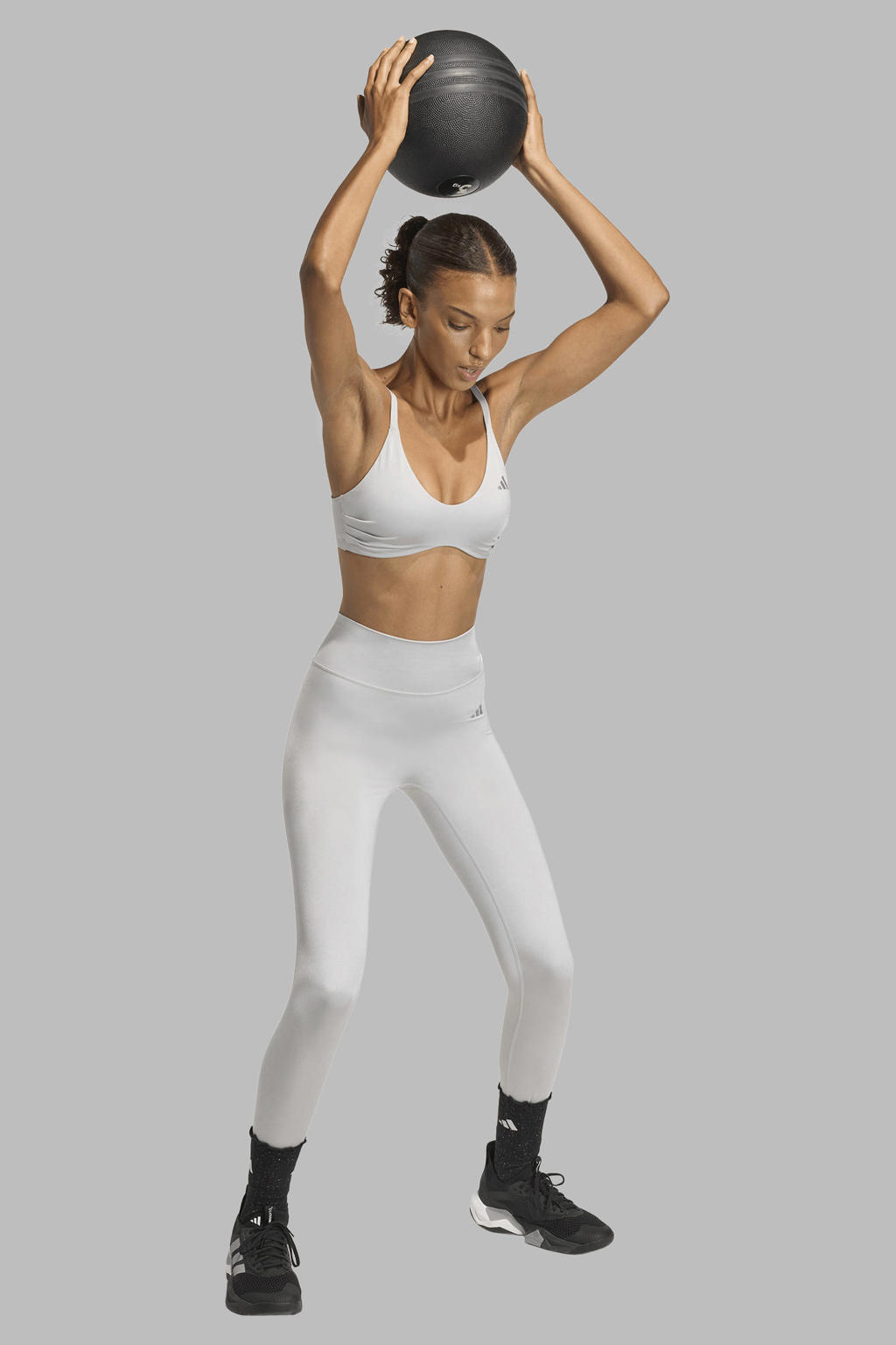 adidas Performance level 1 sportbh Optimé- lichtgrijs