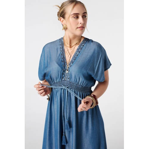 MS Mode midi jurk medium blue denim afbeelding