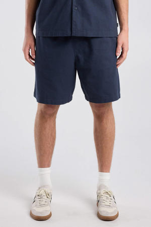 relaxed casual short met linnen blauw