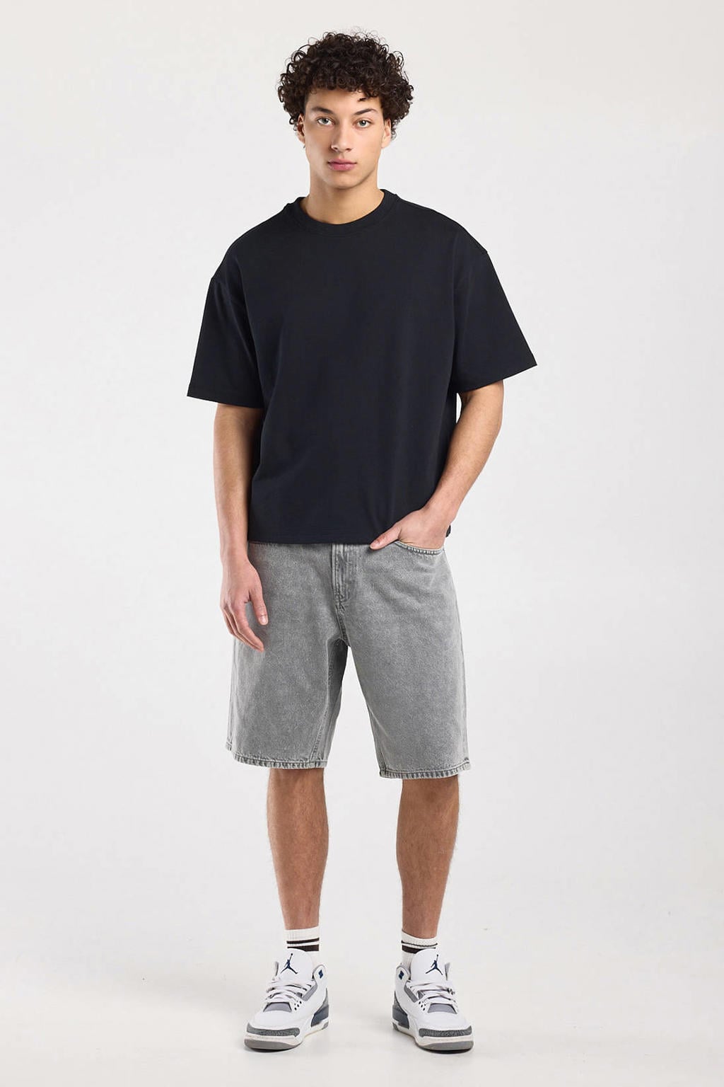 America Today Nate denim relaxed short grey