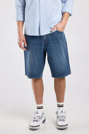 Nate denim relaxed short blauw