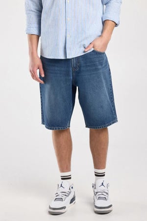 Nate denim relaxed short blauw