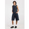 America Today wide leg high waist gestreepte short dark blue denim