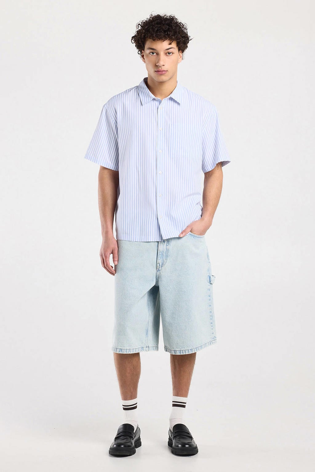 America Today denim baggy short blauw