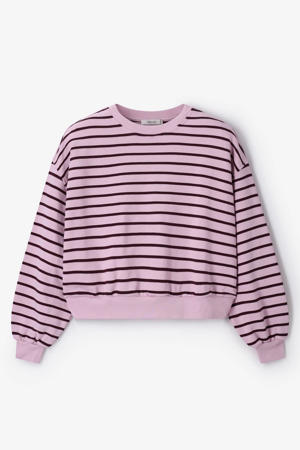 gestreepte sweater lichtroze