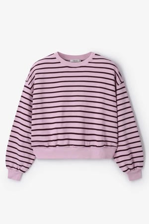 gestreepte sweater lichtroze