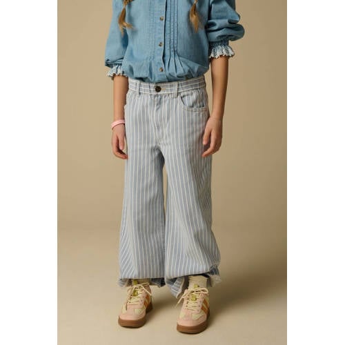 Sissy-Boy gestreepte wide leg jeans light blue denim afbeelding